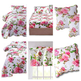 DaDa Bedding Bed in a Bag Bundle Set - Romantic Roses Lovely Blooming Floral Bedding Set (JHW-879) - DaDa Bedding Collection